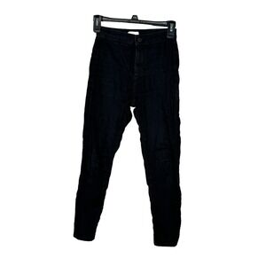 Topshop Moto Joni Womens Jeans Petite Mid-Rise Slim Fit Skinny Denim Black 26